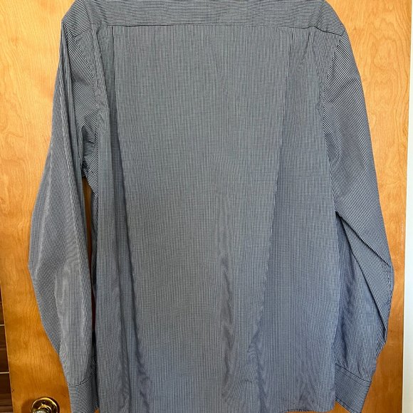 B&W Patterned Cotton Blend Collared Shirt // Croft & Barrow Men's Size 16.5 - Picture 4 of 5